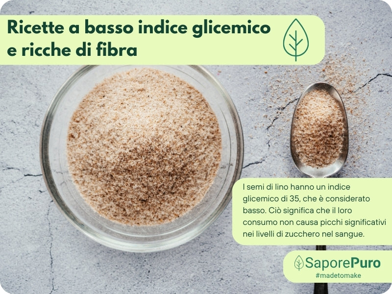 Fibra di semi di lino SaporePuro, addensante naturale per gelati, dolci e salse, con etichetta pulita e senza sostanze chimiche