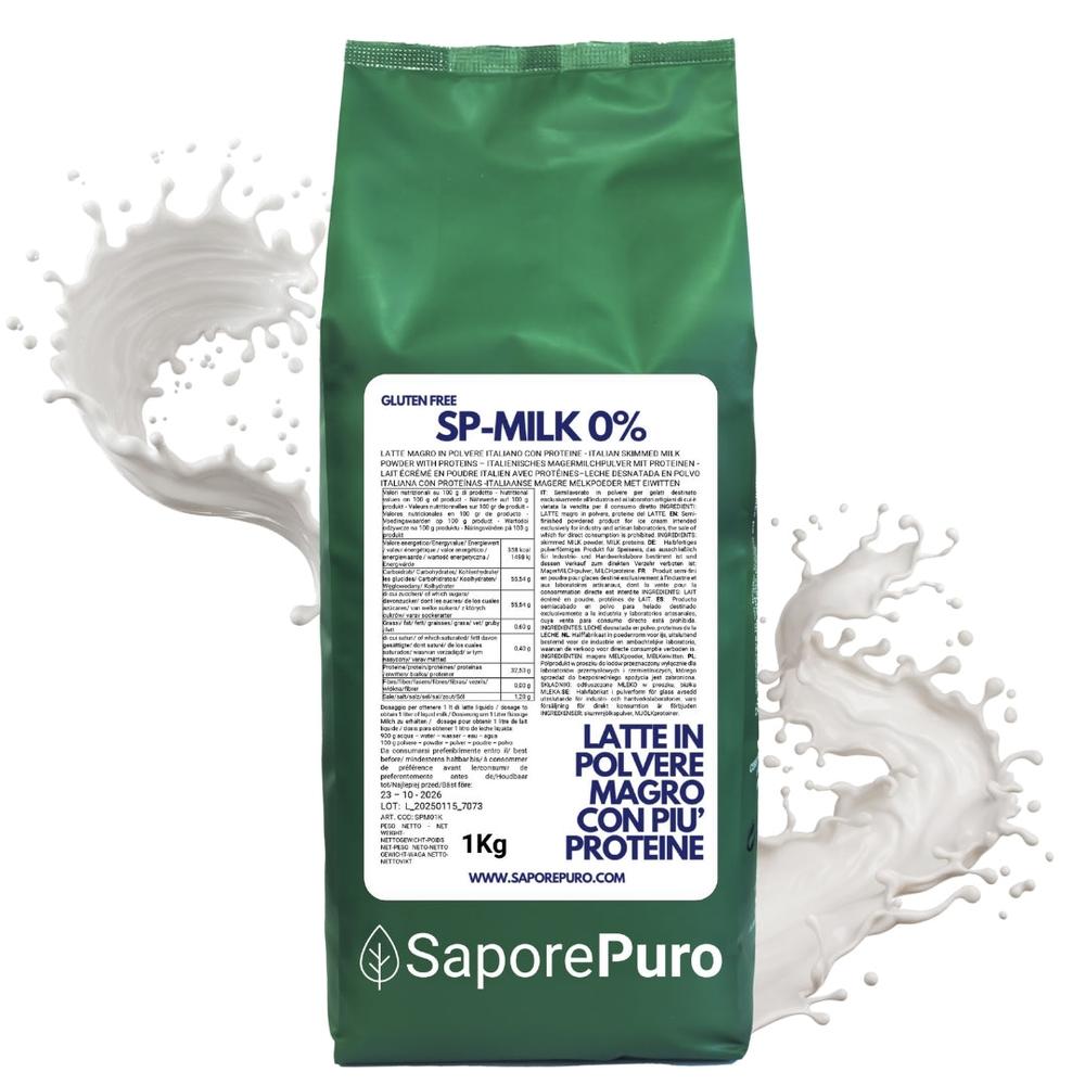 Latte in polvere SaporePuro con più proteine, magro o intero, per gelati, pasticceria e altri usi, immagine del prodotto.