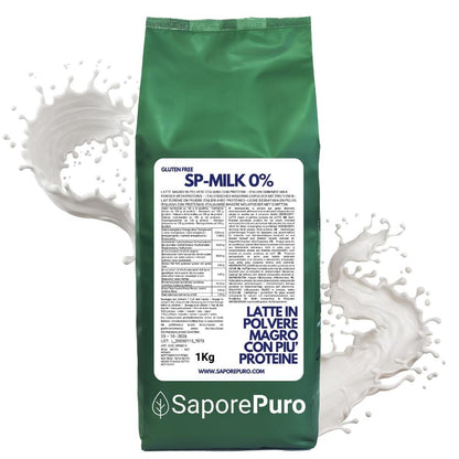 Latte in polvere SaporePuro con più proteine, magro o intero, per gelati, pasticceria e altri usi, immagine del prodotto.