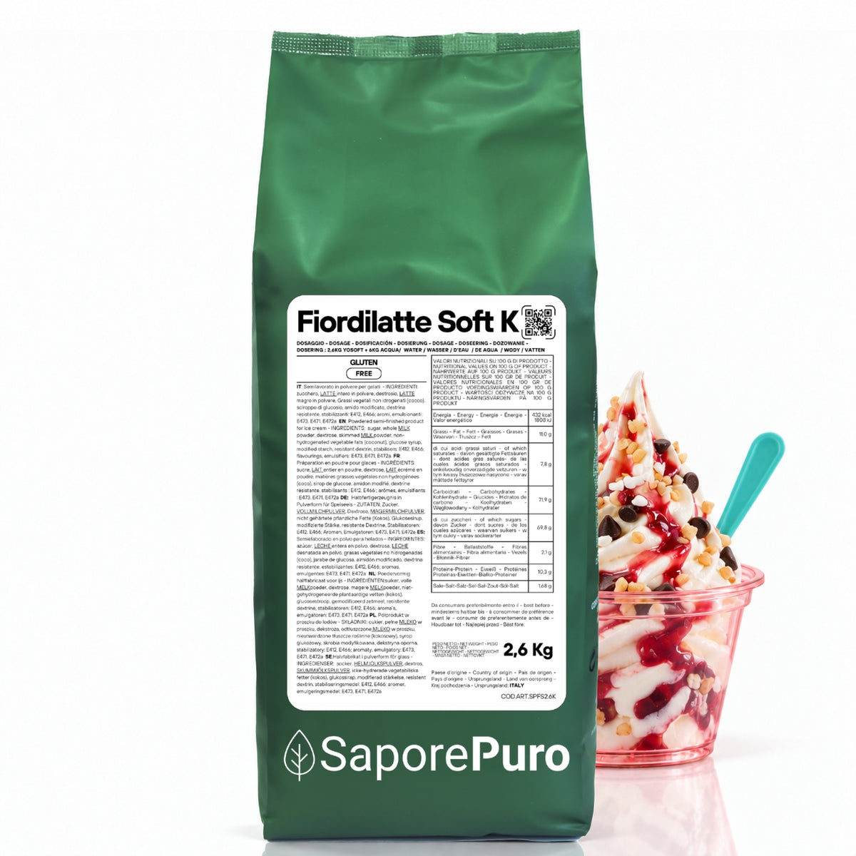Fiordilatte Soft K – Base per Gelato Soft 2,6 kg