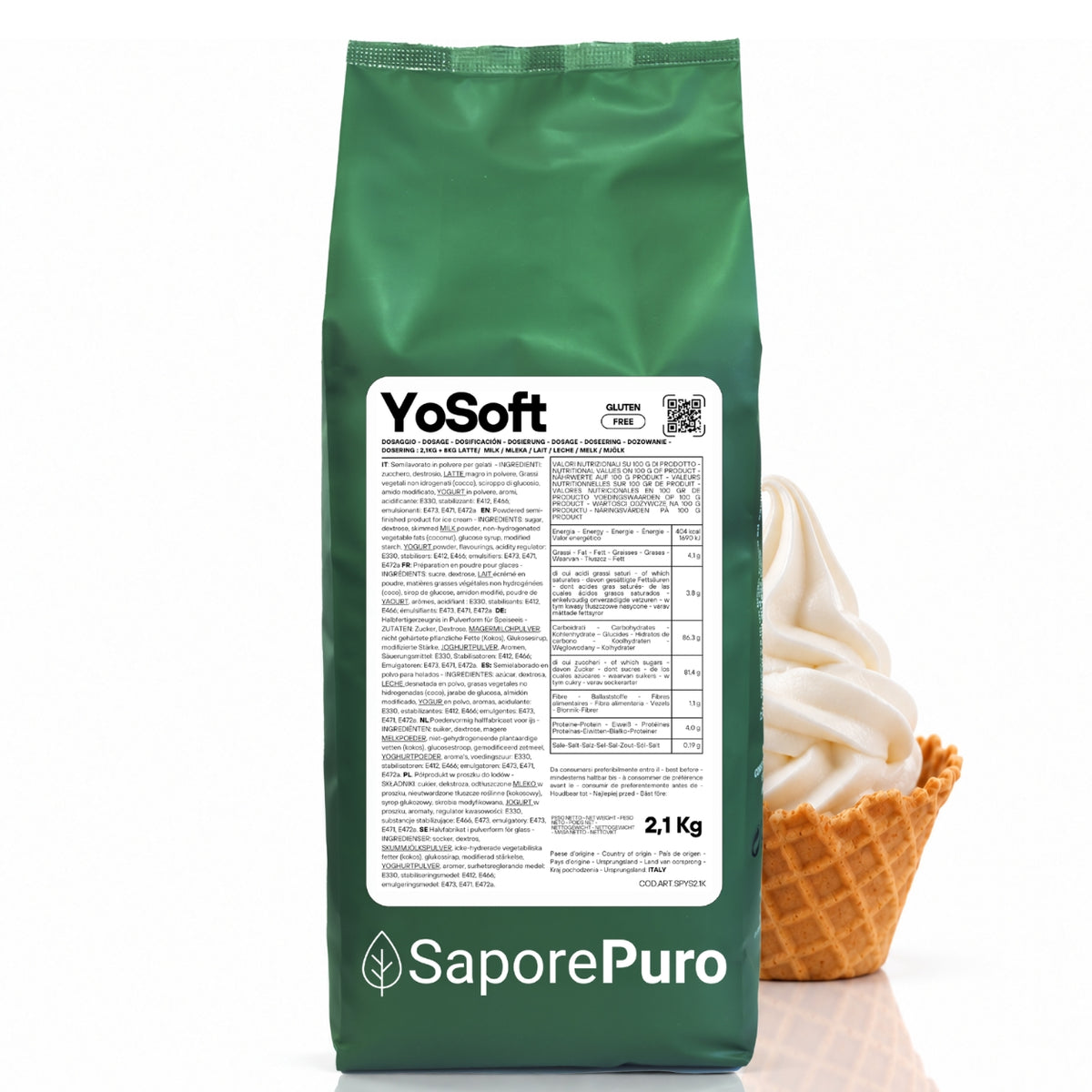 YoSoft - Base per Gelato Yogurt Soft - 2,1kg