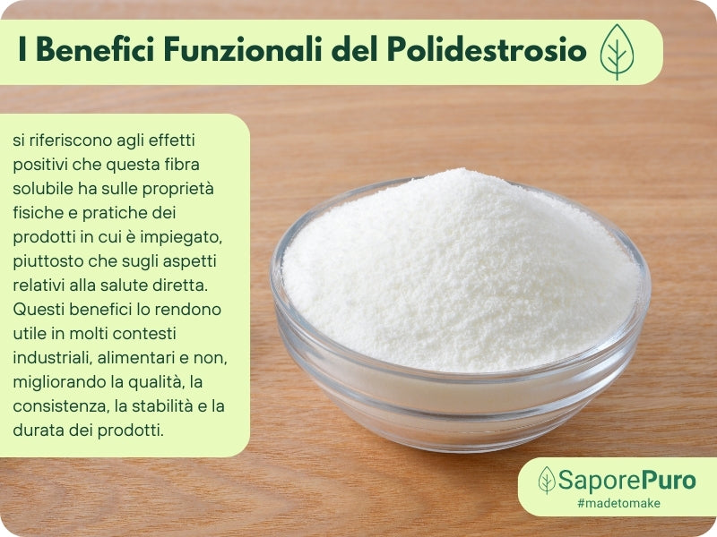 Polidestrosio Sostituto dello Zucchero SaporePuro, dolcificante naturale che migliora la texture e supporta la salute intestinale.