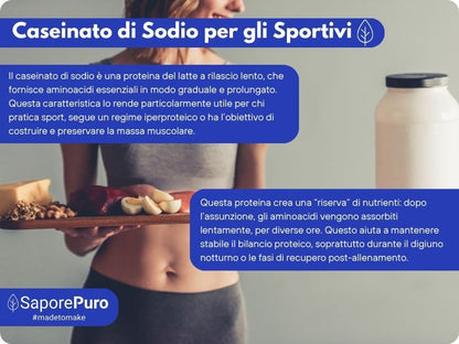 Caseinato di Sodio SaporePuro, proteina pura da latte, in sacchetto per cucinare e prodotti da forno, senza glutine.