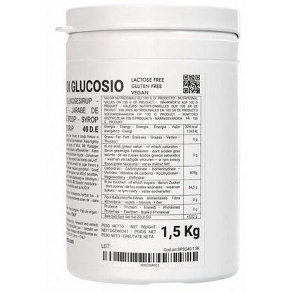 Sciroppo di glucosio liquido 40DE di SaporePuro, ingrediente per gelati e pasticceria, in bottiglia trasparente.