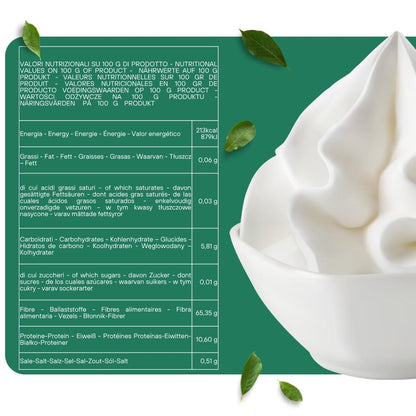 Mousse vegana SaporePuro in scatola da 250g, polvere per preparare spume e mousse professionali, vista dalla confezione