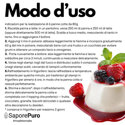 Panna Cotta Mix – Semilavorato in Polvere per Panne Cotte
