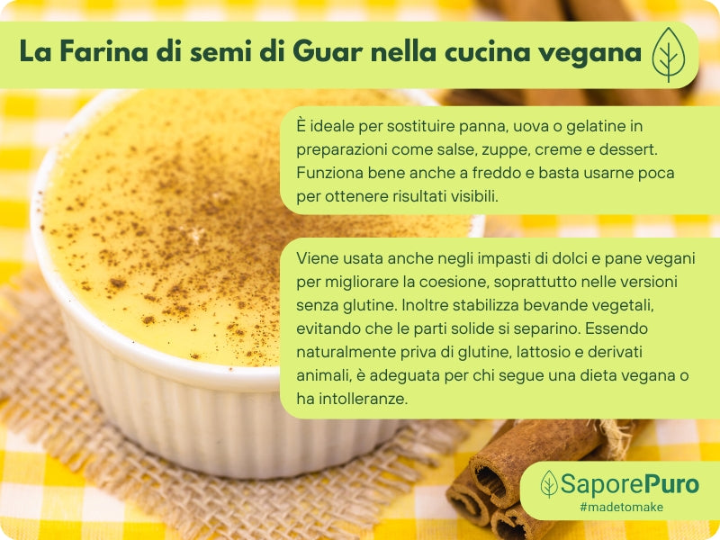 Farina di semi di guar SaporePuro, ingrediente per cucina e forno, proveniente dall'India, confezionata in Italia.