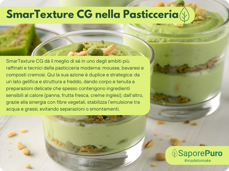 Gelatina SmarTexture CG di SaporePuro, con fibre strutturanti, pronta all'uso a freddo, azione istantanea per creare texture.