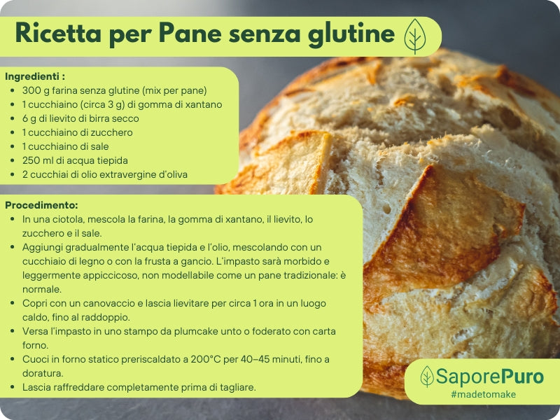 Gomma di xantano SaporePuro E415 in confezione, ingrediente naturale utilizzato in cucina e prodotti alimentari italiani.
