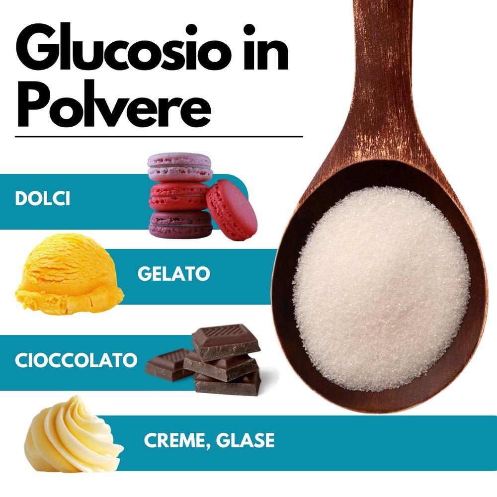 Sciroppo di glucosio in polvere SaporePuro, ingrediente per cucina e forno, contenuto da 1 kg, con zucchero 38-39DE