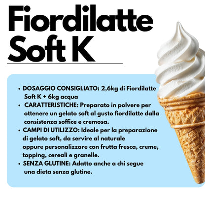 Fiordilatte Soft K – Base per Gelato Soft 2,6 kg