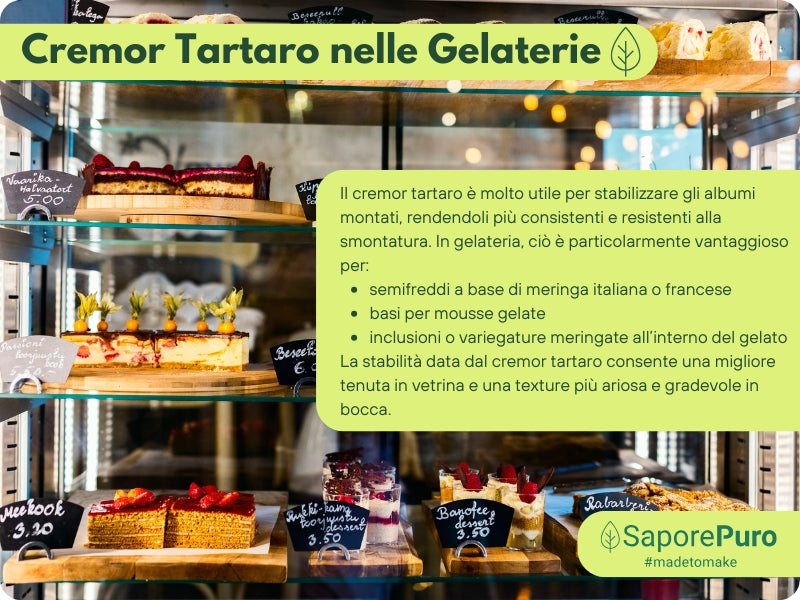 Lievito in polvere Cremor Tartaro E336i di SaporePuro, agente lievitante e stabilizzante, in confezione da 100g