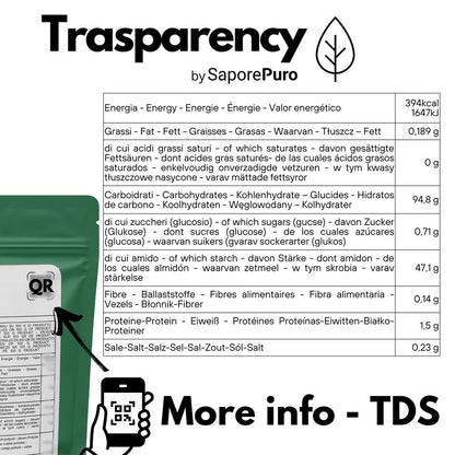 Polvere di transglutaminasi SaporePuro, enzima alimentare professionale per migliorare la coesione e la texture dei cibi.