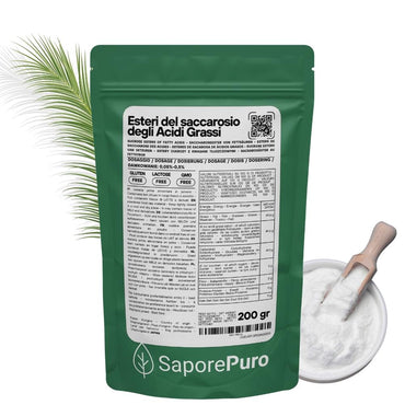 Esteri del Saccarosio Sucresteri E473, ingrediente per cucina e forno, confezione con etichetta SaporePuro, prodotto alimentare naturale