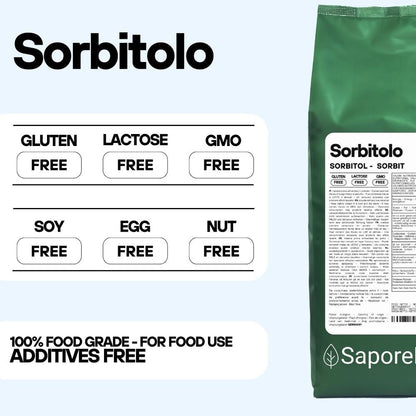 Sorbitolo SaporePuro, ingrediente per cucinare e da forno, ideale come dolcificante naturale per gelati e dolci morbidi.