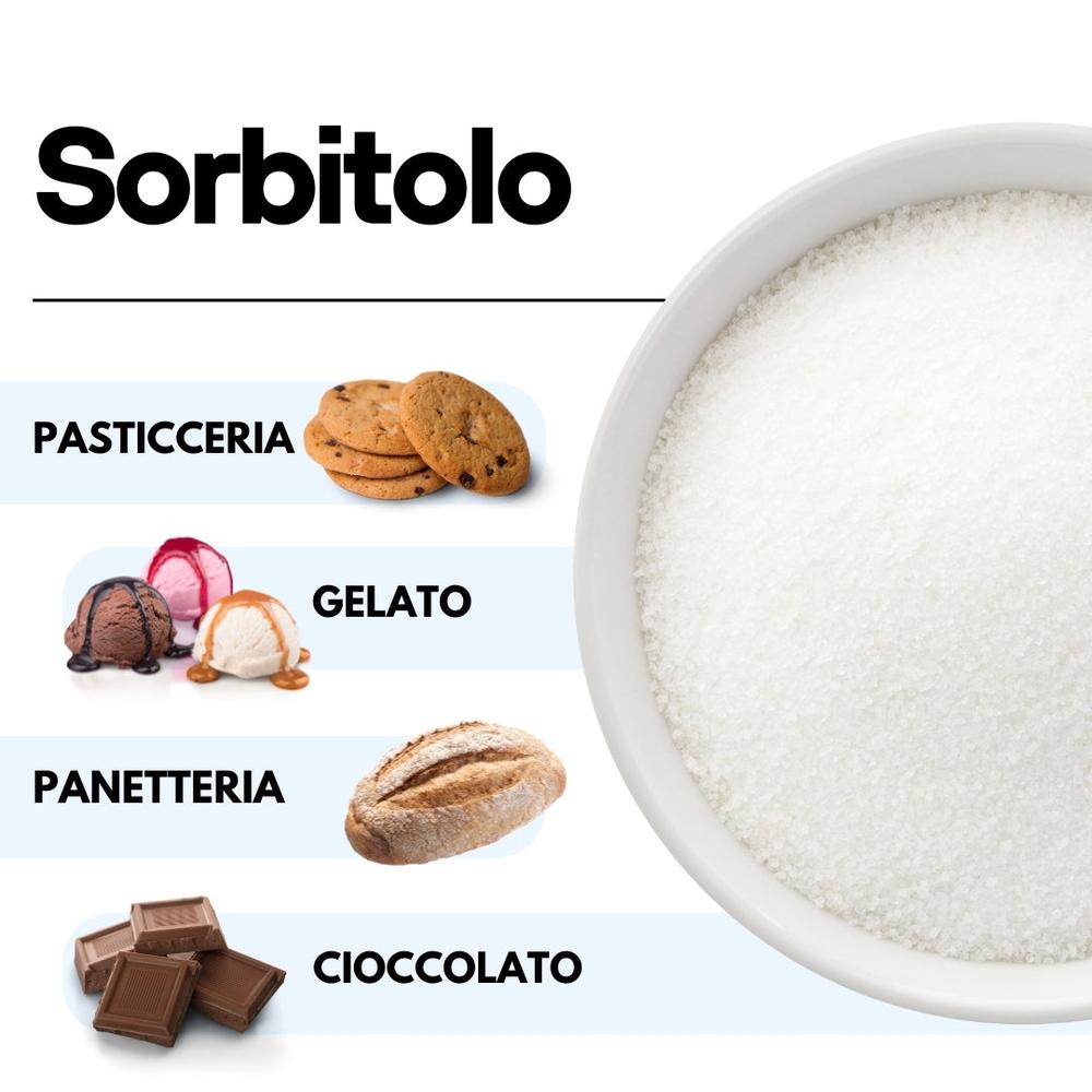 Sorbitolo SaporePuro, ingrediente versatile per gelati e dolci morbidi, ideale come sostituto dello zucchero in cucina e forno