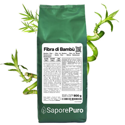 Fibra di bambù naturale di SaporePuro, ingrediente per prodotti caseari, da forno e gelati, origine Germania.
