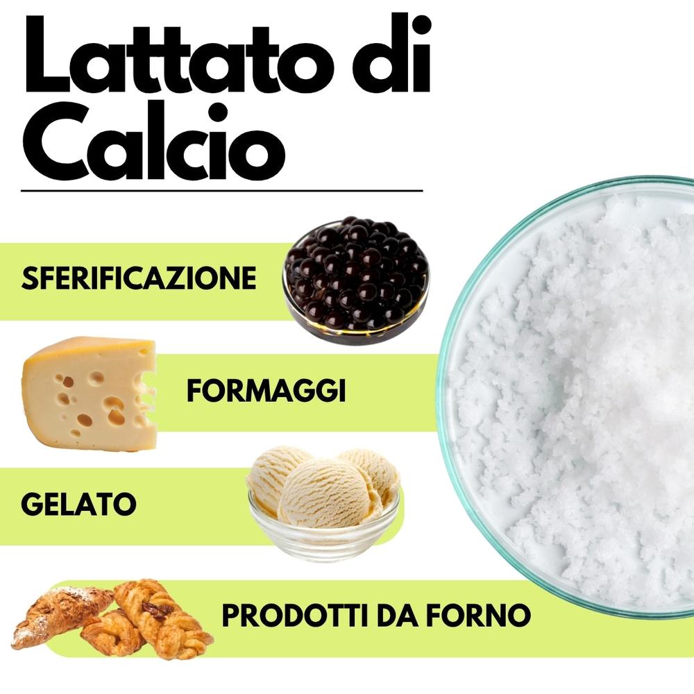 Lattato di calcio in polvere SaporePuro, ingrediente per cucina e forno, ideale per sferificazione molecolare, immagine del prodotto