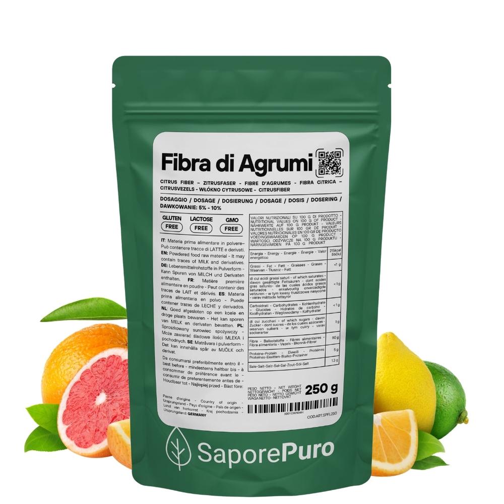 Fibra di Agrumi SaporePuro, addensante clean label per gelato senza additivi, visibile in questa immagine.