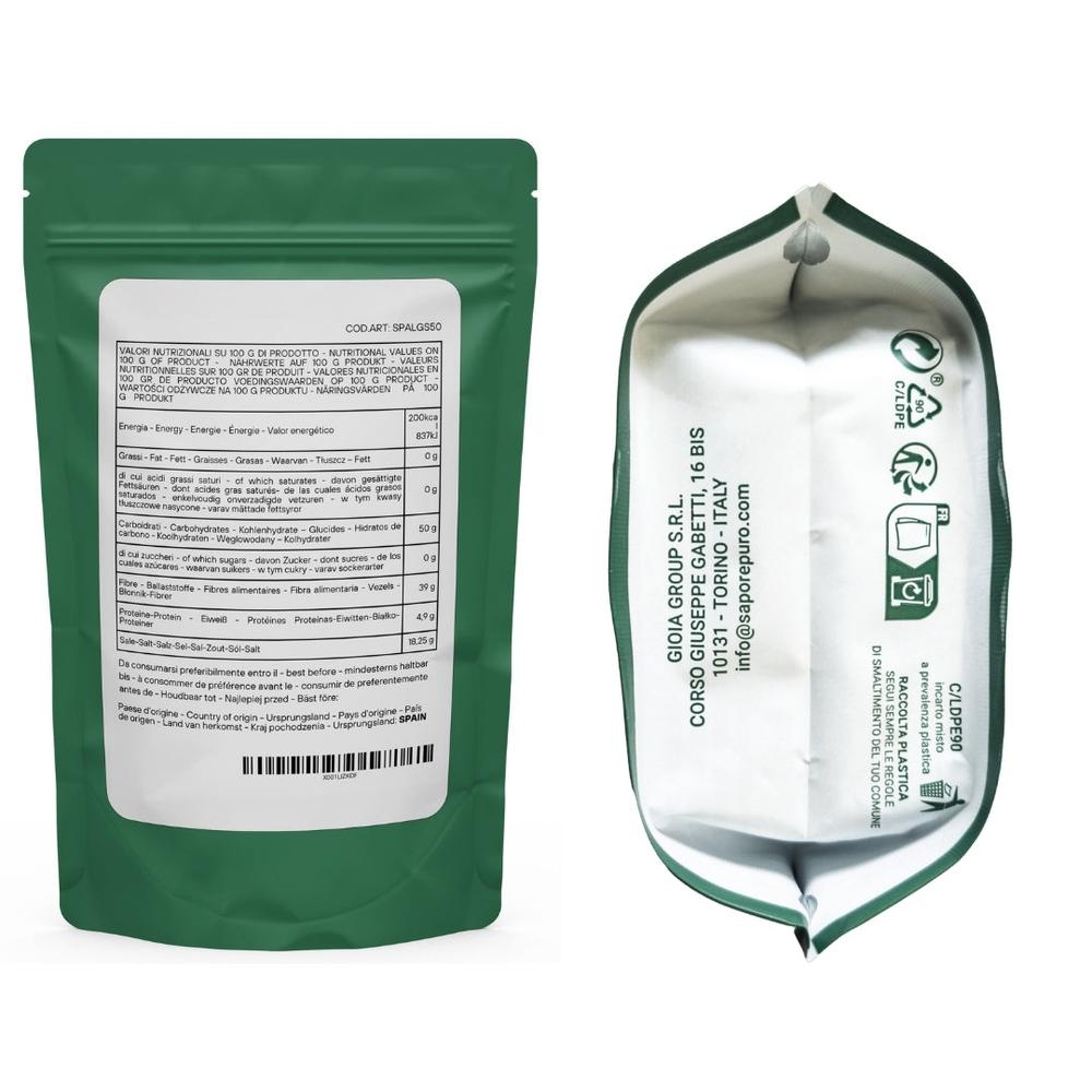 Alginato di Sodio SaporePuro, ingrediente naturale per sferificazione molecolare, utilizzato in cucina e pasticceria.