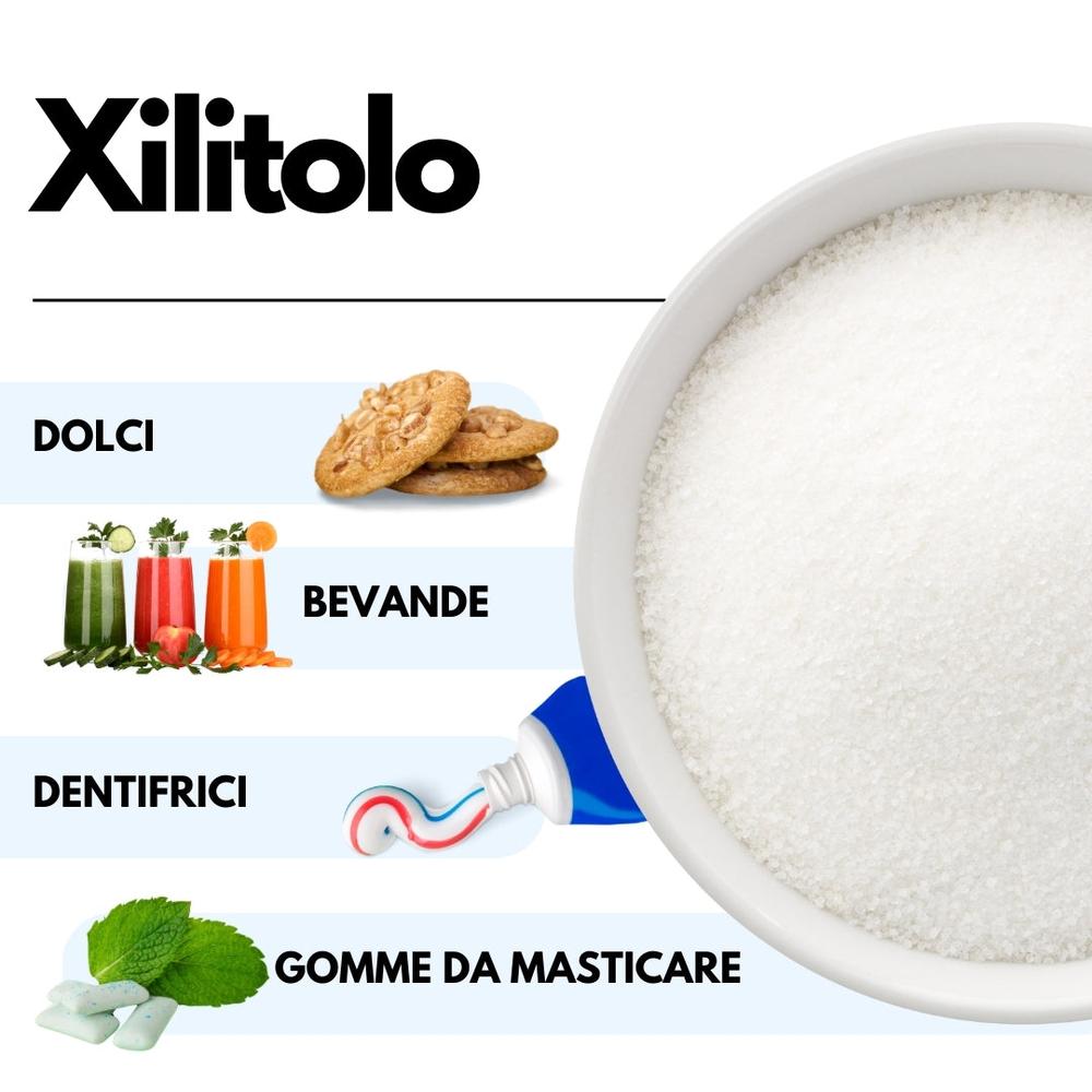 Dolcificante naturale Xilitolo SaporePuro, zucchero a basso contenuto calorico, origine extra E.U., in confezione visibile.
