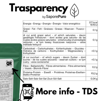 Proteine isolate di patata SaporePuro, albume vegano Vegetali VegeWhip, polvere per prodotti vegani, immagine del prodotto.