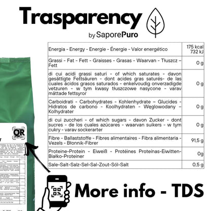 Polvere di carbossimetilcellulosa (CMC) E466 di SaporePuro, visibile in un'immagine chiara e dettagliata.