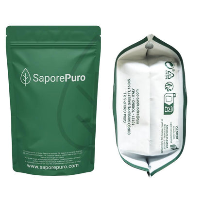 Alginate di sodio SaporePuro per sferificazione molecolare, ingrediente naturale per cucina e forno, immagine di sfondo del prodotto.