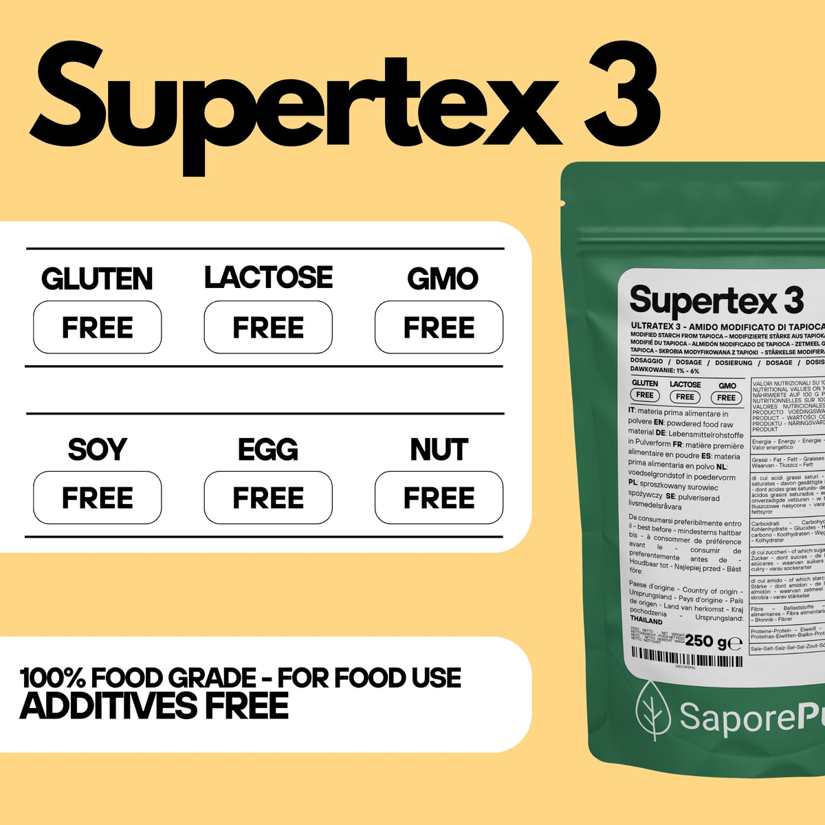 SUPERTEX 3 - ULTRATEX 3  - Amido modificato da Tapioca - Uso Caldo e Freddo