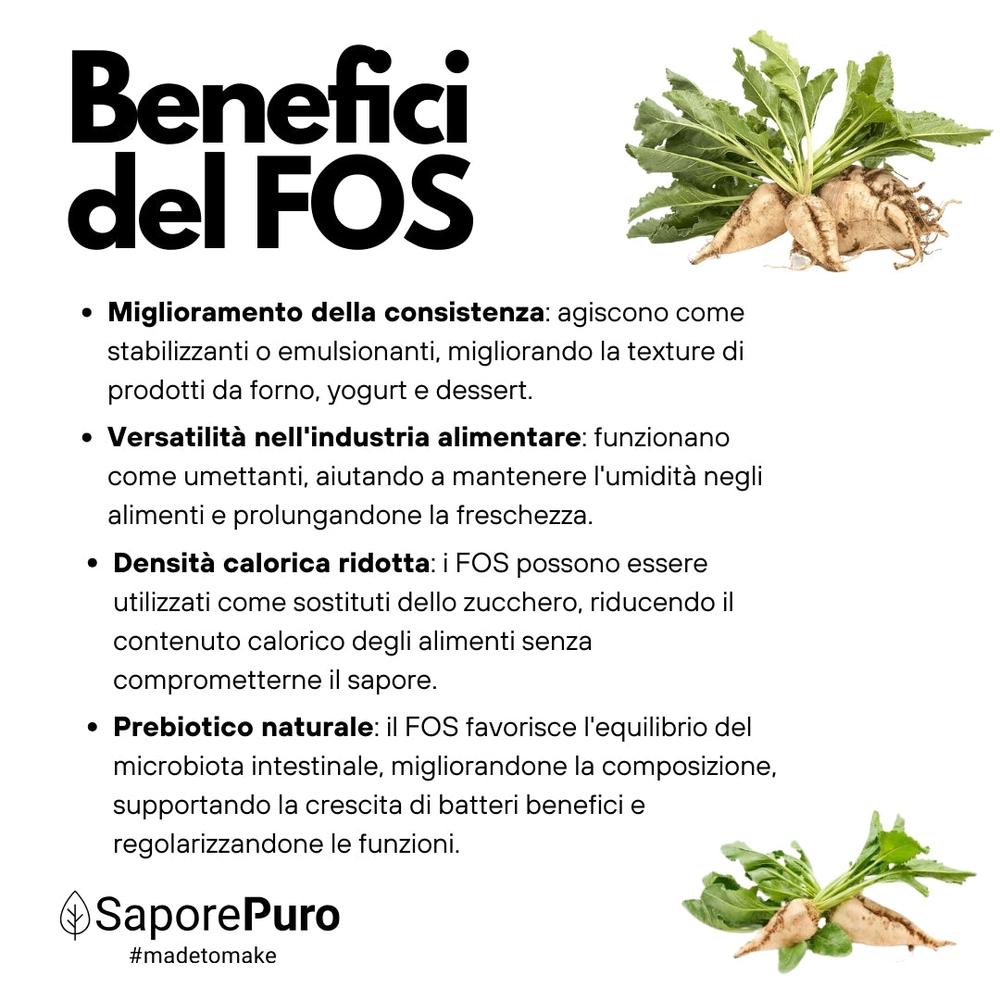 Oligofruttosio SaporePuro, sostituto naturale dello zucchero, frutto di oligo saccaridi, origine Europa, confezione visibile.