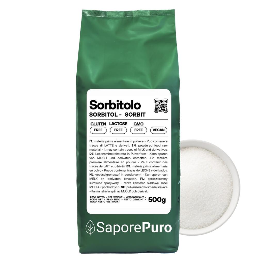 Sorbitolo SaporePuro, dolcificante versatile per gelati e dolci morbidi, ingrediente per cucina e forno, immagine del prodotto.