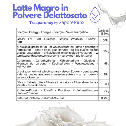 Latte Magro in Polvere Delattosato (Comunemente chiamato Senza Lattosio)  – 1 kg