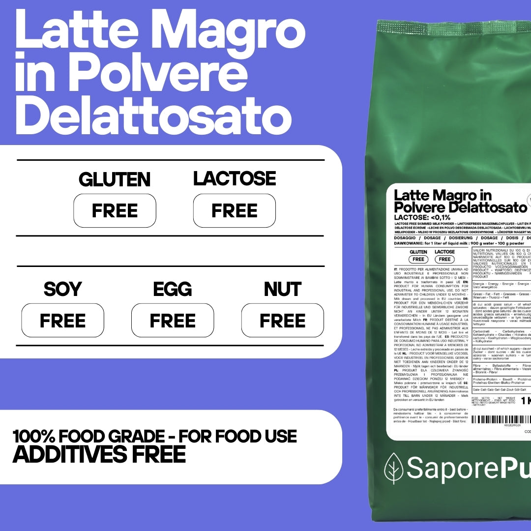 Latte Magro in Polvere Delattosato (Comunemente chiamato Senza Lattosio)  – 1 kg