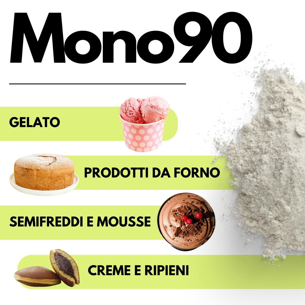 Emulsionante Mono90 di SaporePuro con Mono e Digliceridi degli Acidi Grassi E471, immagine del prodotto in confezione.