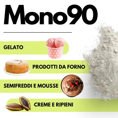 Emulsionante Mono90 di SaporePuro con Mono e Digliceridi degli Acidi Grassi E471, immagine del prodotto in confezione.