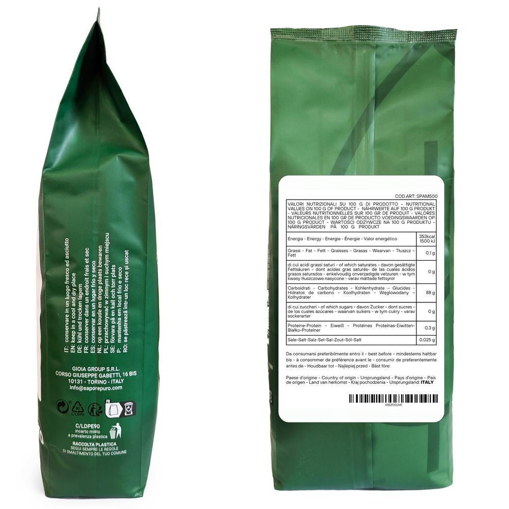 Amido di mais nativo SaporePuro, addensante naturale e senza glutine, mostrato in immagine con confezione e ingredienti.
