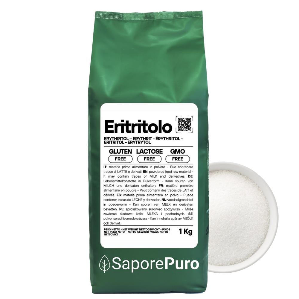 Eritritolo naturale di SaporePuro, zucchero senza calorie, proveniente dalla Francia, ideale come dolcificante naturale.