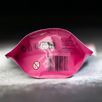 Inulina FeelGood di SaporePuro, integratore alimentare di fibre con polvere bianca in contenitore.