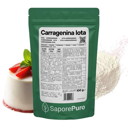 Carragenina Iota E407 di SaporePuro, gelificante elastico in emulsione, visibile in questa immagine.