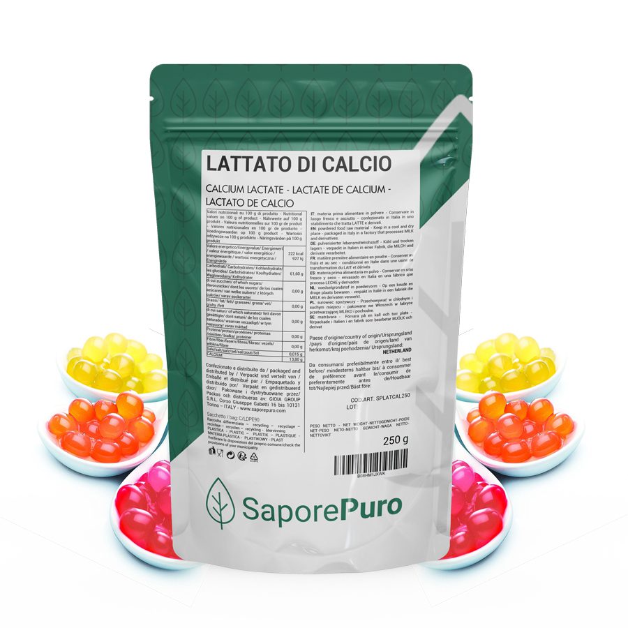Kit di sferificazione molecolare SaporePuro con sacchetto di lattato, strumenti per creare perle e sfere alimentari.